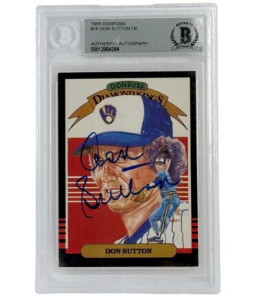 Don Sutton Autographed 1985 Donruss Diamond Kings #16 Beckett Authenticated