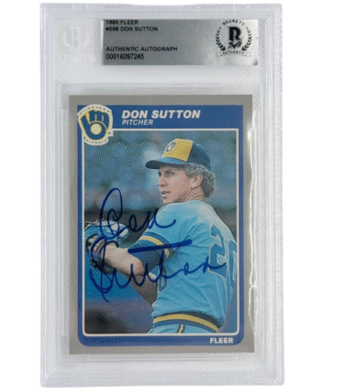 Don Sutton Autographed 1985 Fleer #598 Beckett Authenticated