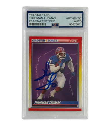 Thurman Thomas Autographed 1990 Score Ground Force #322 PSA Authenticated