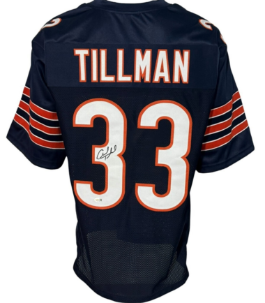 Chicago Bears Charles Tillman Autographed Pro Style Navy Blue Jersey JSA Authenticated