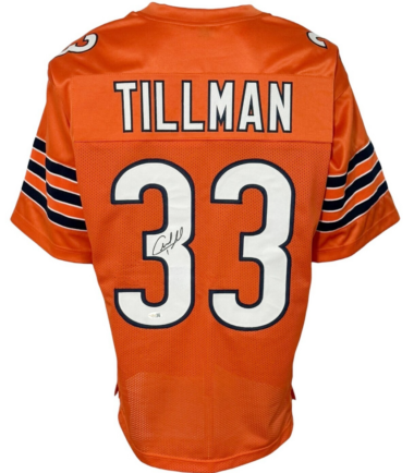 Chicago Bears Charles Tillman Autographed Pro Style Orange Jersey JSA Authenticated