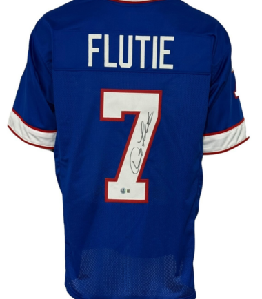 Buffalo Bills Doug Flutie Autographed Pro Style Blue Jersey BAS Authenticated