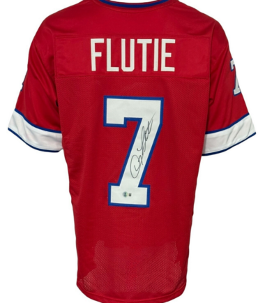 Buffalo Bills Doug Flutie Autographed Pro Style Red Jersey BAS Authenticated