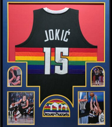 Framed Nikola Jokic Denver Nuggets Pro Style Custom Black Jersey JSA Authenticated