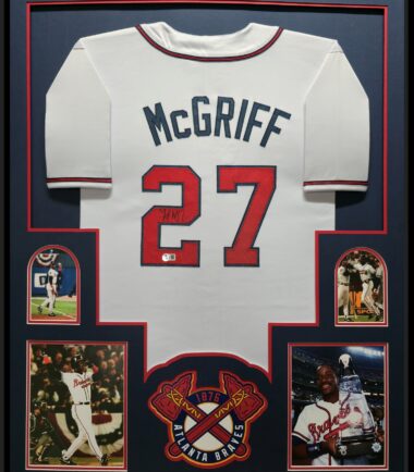 Framed Fred McGriff Atlanta Braves Pro Style Custom Jersey BAS Authenticated