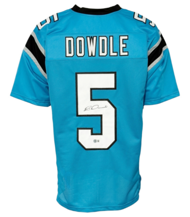 Carolina Panthers Rico Dowdle Autographed Custom Pro Style Blue Jersey BAS Authenticated