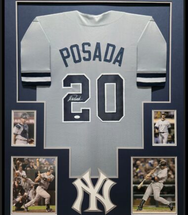 Framed Jorge Posada New York Yankees Pro Style Custom Jersey JSA Authenticated