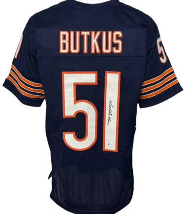 Chicago Bears Dick Butkus Autographed Pro Style Blue Jersey JSA Authenticated