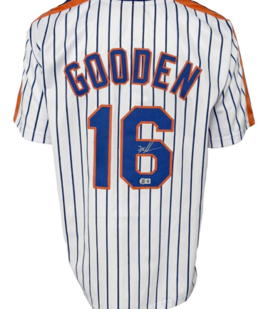 New York Mets Dwight "Doc" Gooden Autographed Pro Style Pinstripe Jersey BAS Authenticated