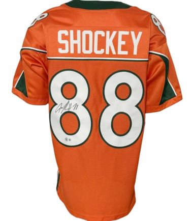 Miami Hurricanes Jeremy Shockey Autographed College Style Orange Jersey BAS Authenticated