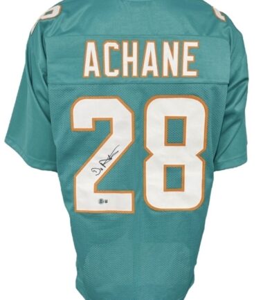 Miami Dolphins De'Von Achane Autographed Pro Style Teal Custom Jersey BAS Authenticated