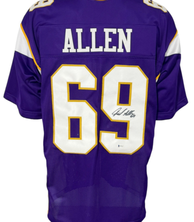 Minnesota Vikings Jared Allen Autographed Pro Style Purple Jersey BAS Authenticated