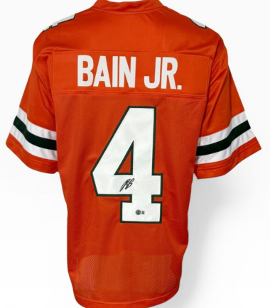 Miami Hurricanes Rueben Bain Jr. Autographed College Style Jersey BAS Authenticated