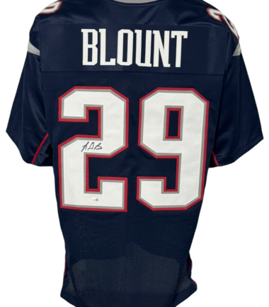 New England Patriots LeGarrette Blount Pro Style Blue Jersey JSA Authenticated