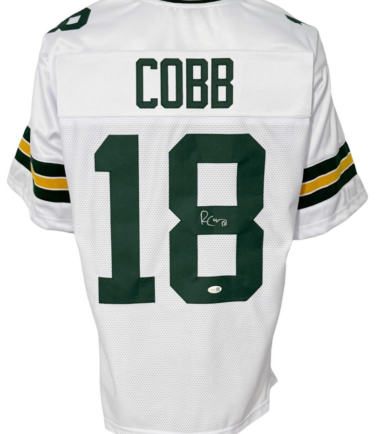 Green Bay Packers Randall Cobb Autographed Pro Style White Jersey JSA Authenticated