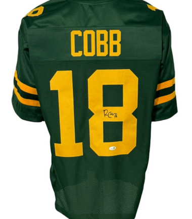 Green Bay Packers Randall Cobb Autographed Pro Style Green Color Rush Jersey JSA Authenticated