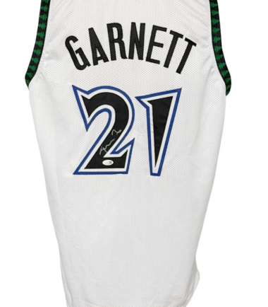 Minnesota Timberwolves Kevin Garnett Autographed Pro Style White Jersey JSA Authenticated