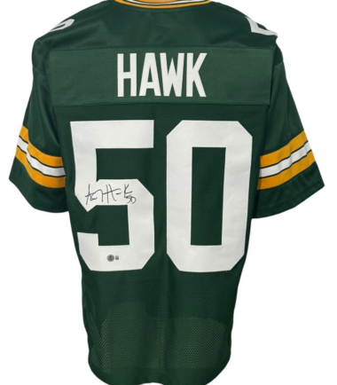 Green Bay Packers A.J. Hawk Autographed Pro Style Green Jersey BAS Authenticated