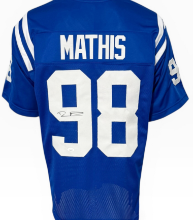 Indianapolis Colts Robert Mathis Autographed Pro Style Blue Jersey JSA Authenticated