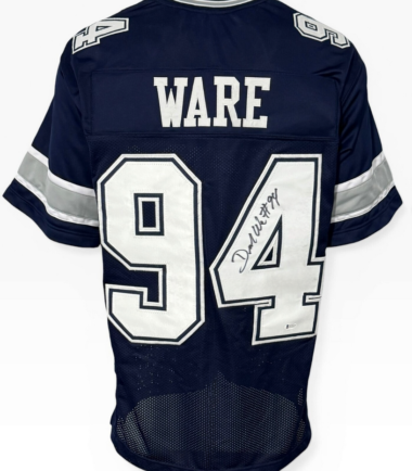 Dallas Cowboys Demarcus Ware Autographed Pro Style Blue Jersey BAS Authenticated