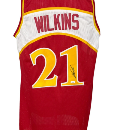 Atlanta Hawks Dominique Wilkins Autographed Pro Style Red Jersey JSA Authenticated