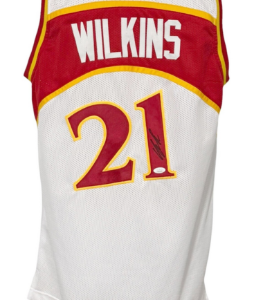 Atlanta Hawks Dominique Wilkins Autographed Pro Style White Jersey JSA Authenticated