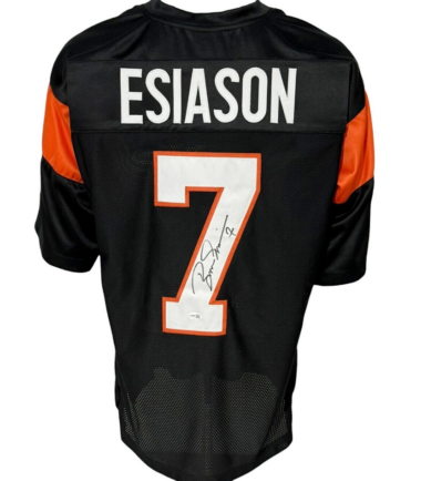 Cincinnati Bengals Boomer Esiason Autographed Pro Style Black Jersey JSA Authenticated