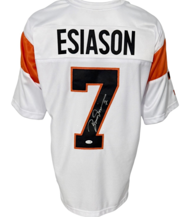 Cincinnati Bengals Boomer Esiason Autographed Pro Style White Jersey JSA Authenticated
