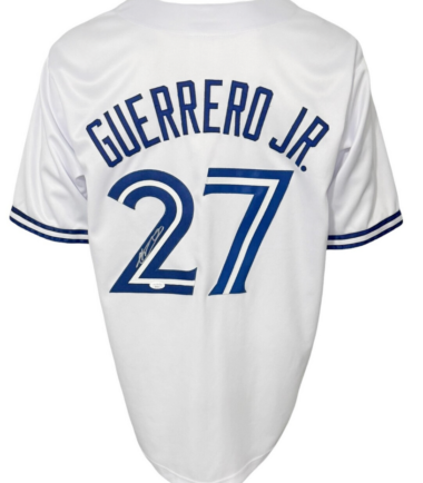 Toronto Vladimir Guerrero Jr Signed Pro Style White Custom Jersey JSA Authenticated