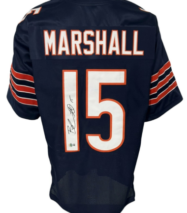 Chicago Brandon Marshall Autographed Pro Style Blue Jersey BAS Authenticated