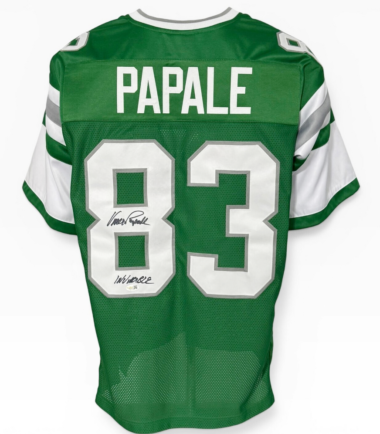 Philadelphia Eagles Vince Papale Autographed Pro Style Green Jersey JSA Authenticated