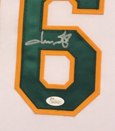 FRAMED-JASON-GIAMBI-AUTOGRAPHED-SIGNED-OAKLAND-AS-JERSEY-JSA-COA-152783939600-3