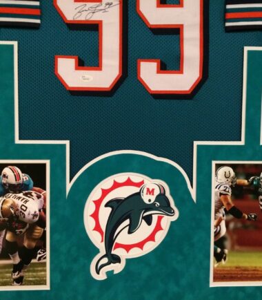 FRAMED-MIAMI-DOLPHINS-JASON-TAYLOR-AUTOGRAPHED-SIGNED-JERSEY-JSA-COA-153753374150-2