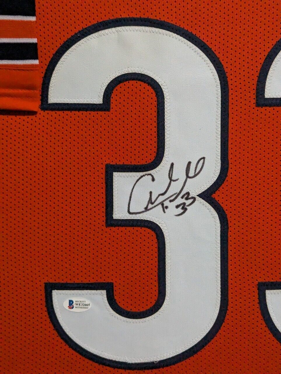 FRAMED CHICAGO BEARS CHARLES PEANUT TILLMAN AUTOGRAPHED JERSEY BECKETT