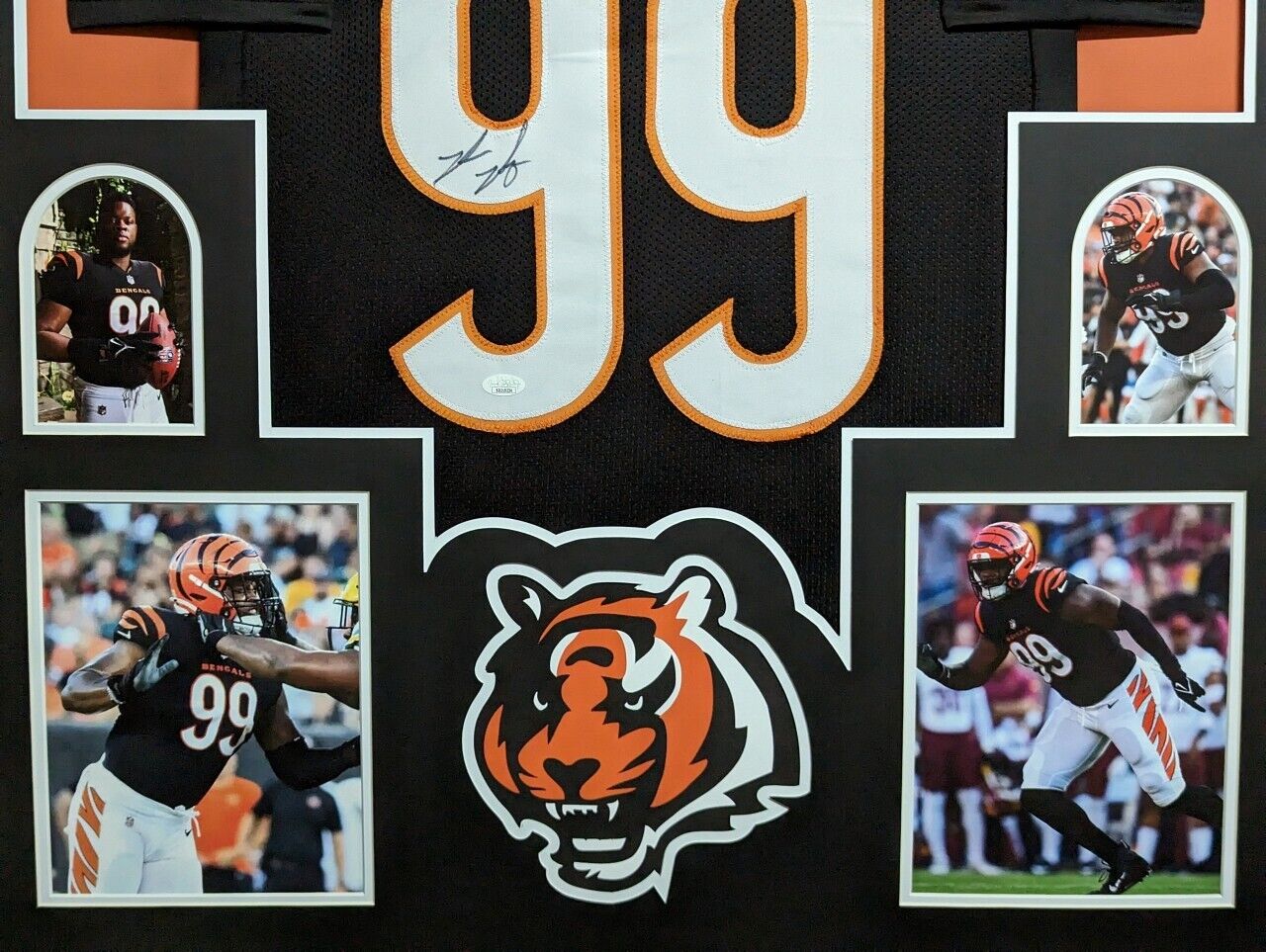 FRAMED CINCINNATI BENGALS MILES MURPHY AUTOGRAPHED JERSEY JSA COA