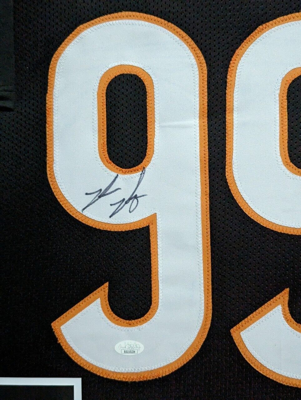 FRAMED CINCINNATI BENGALS MILES MURPHY AUTOGRAPHED JERSEY JSA COA