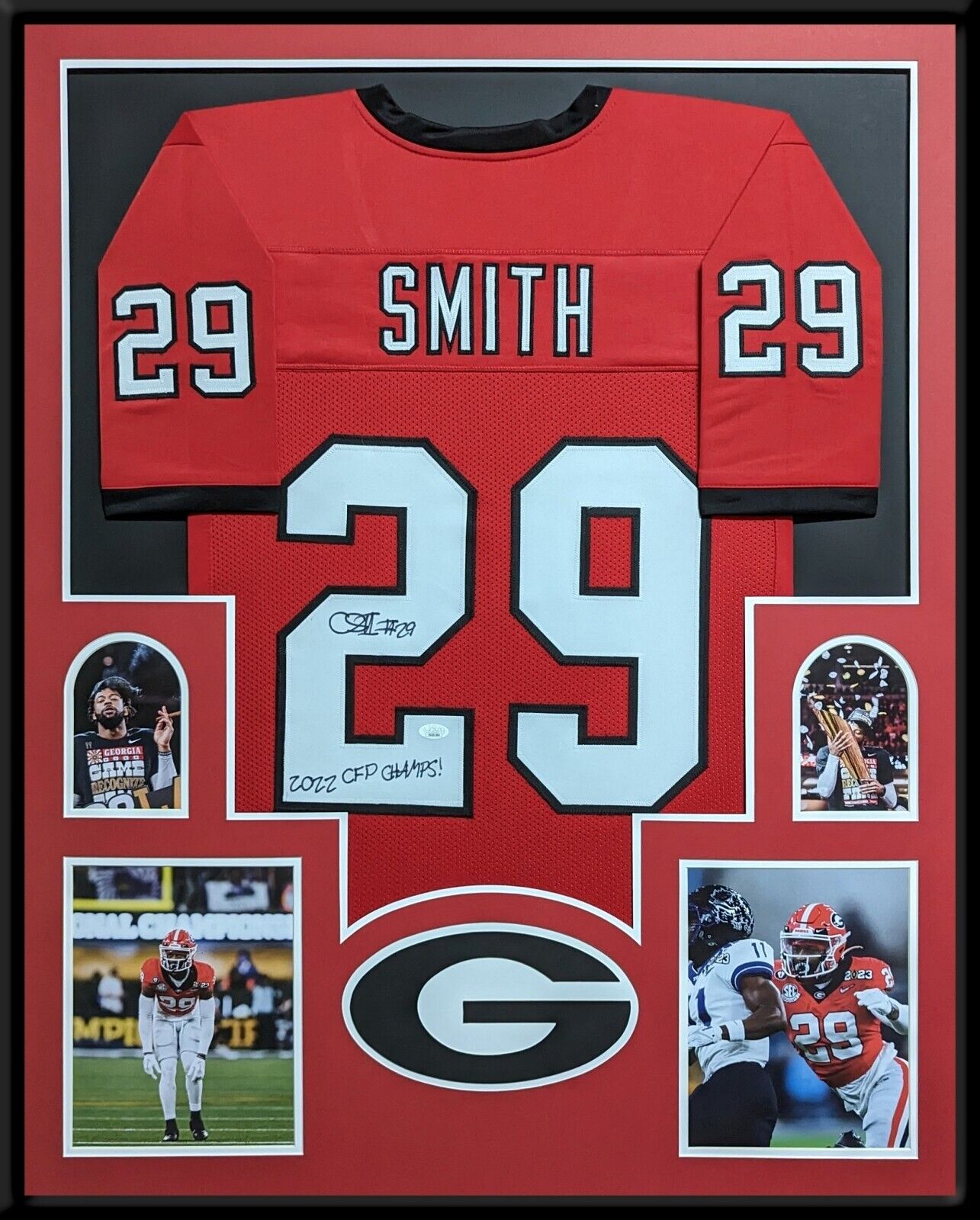 FRAMED BULLDOGS CHRIS SMITH AUTOGRAPHED SIGNED INSCRIBED JERSEY
