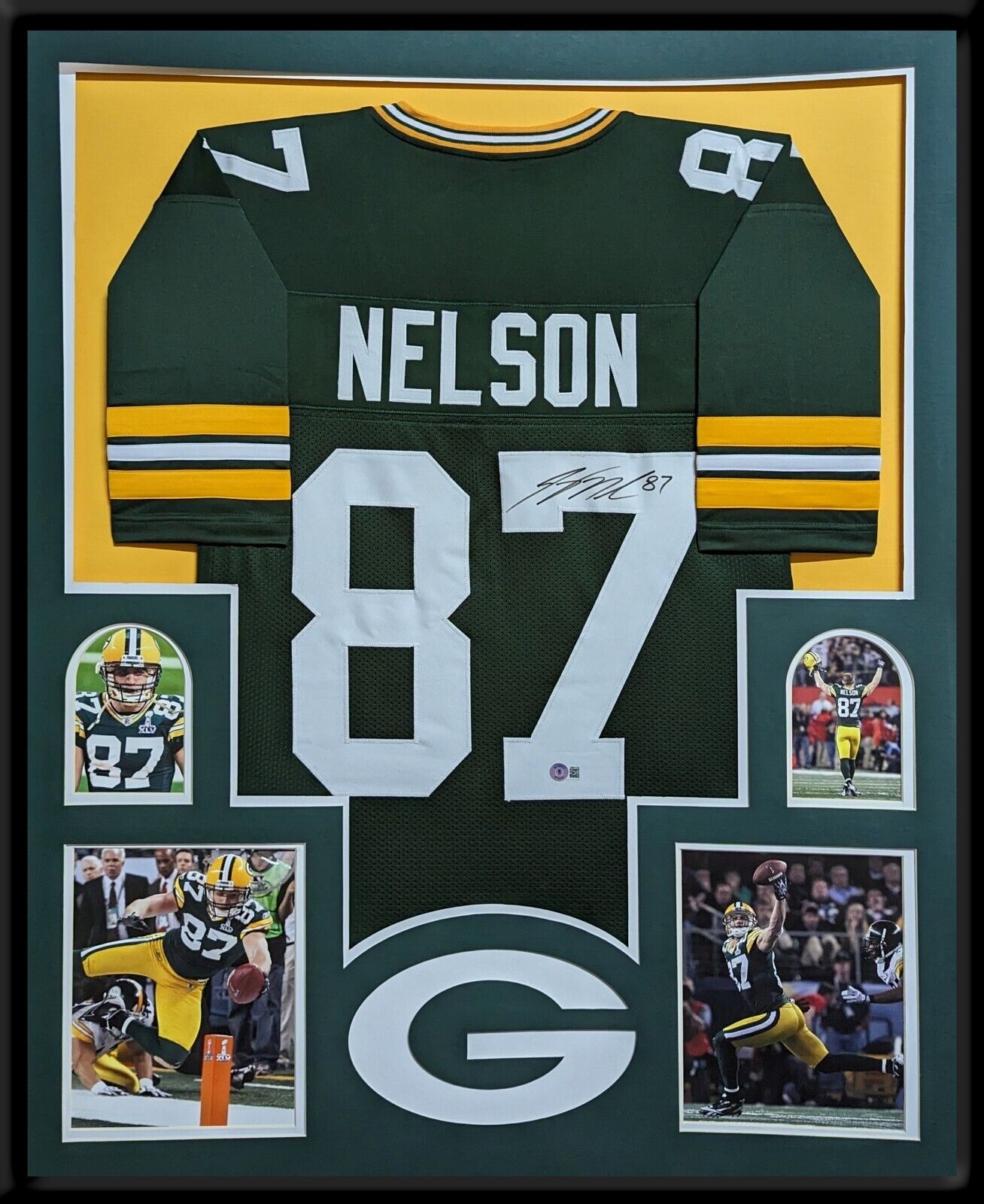 FRAMED GREEN BAY PACKERS JORDY NELSON AUTOGRAPHED SIGNED JERSEY BECKETT  HOLO - Tennzone Sports Memorabilia