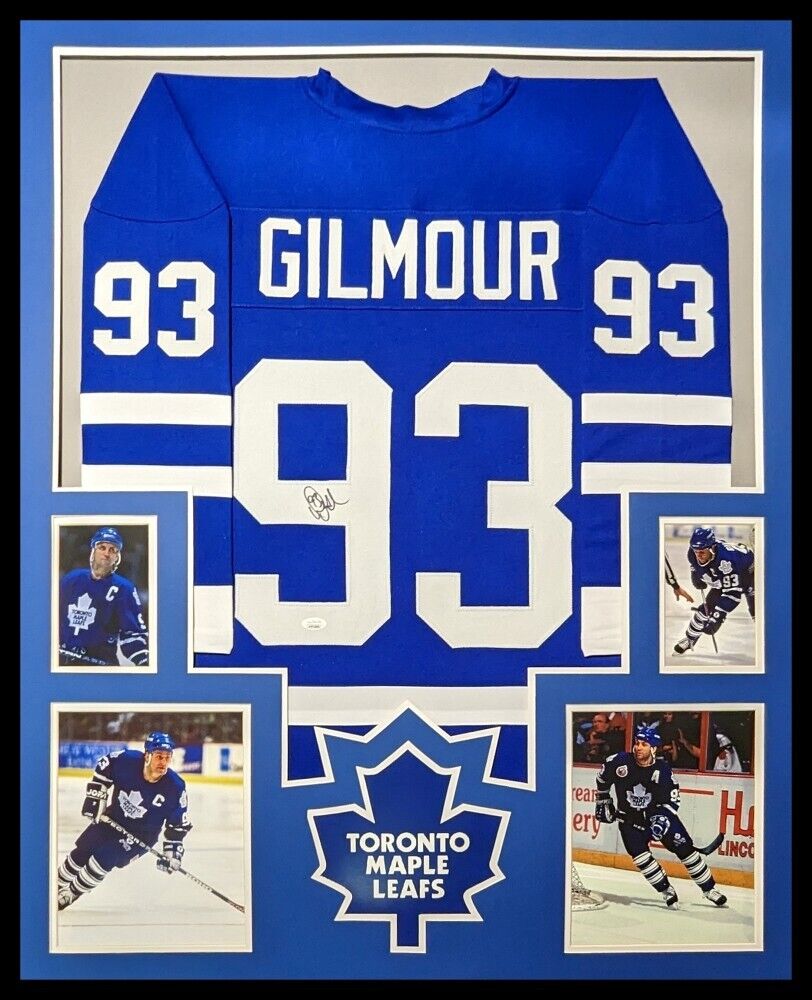 FRAMED TORONTO MAPLE LEAFS DOUG GILMOUR AUTOGRAPHED SIGNED JERSEY JSA
