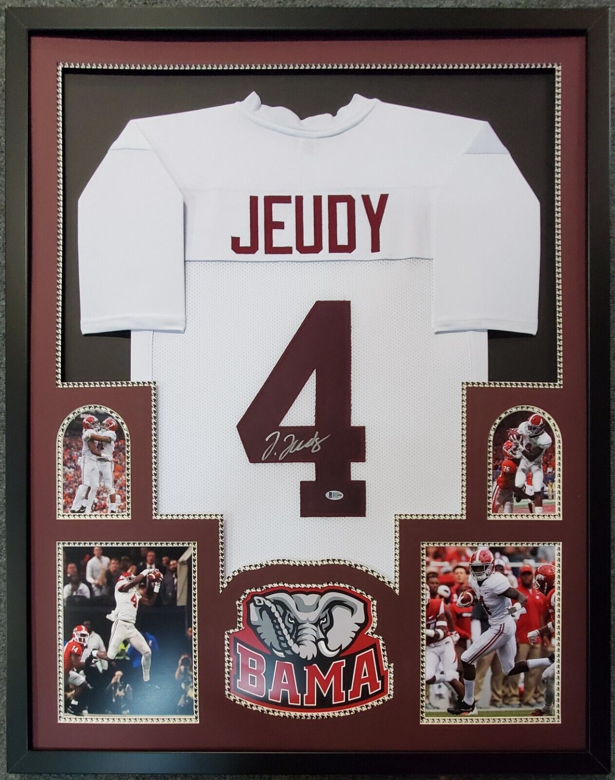 FRAMED ALABAMA CRIMSON TIDE JERRY JEUDY AUTOGRAPHED SIGNED JERSEY