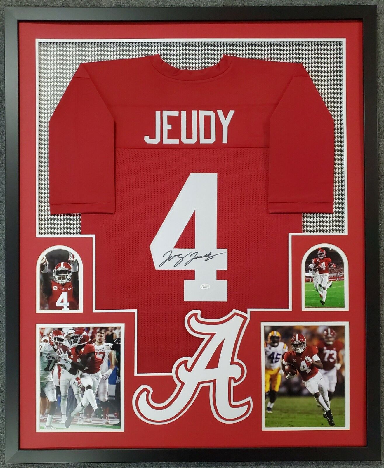 FRAMED JERRY JEUDY AUTOGRAPHED SIGNED ALABAMA CRIMSON TIDE JERSEY JSA