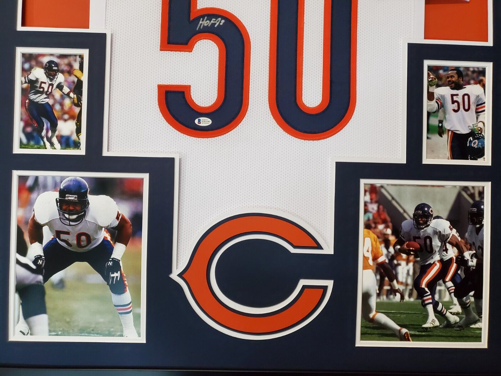 FRAMED MIKE SINGLETARY AUTOGRAPHED SIGNED INSCRIBED CHICAGO BEARS
