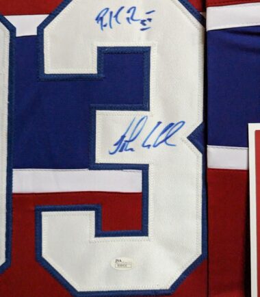 FRAMED-MONTREAL-CANADIENS-PATRICK-ROY-JOHN-LECLAIR-AUTOGRAPHED-JERSEY-JSA-COA-155932380623-3