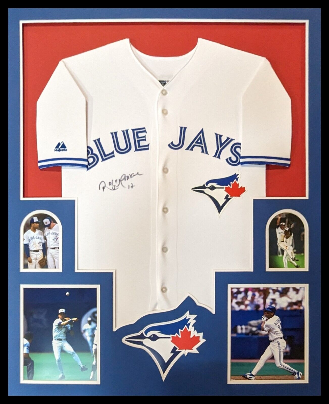 FRAMED TORONTO BLUE JAYS ROBERTO ALOMAR AUTOGRAPHED SIGNED JERSEY JSA