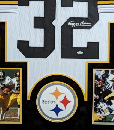FRAMED-IN-SUEDE-PITTSBURGH-STEELERS-FRANCO-HARRIS-AUTOGRAPHED-JERSEY-JSA-COA-166452187344-2