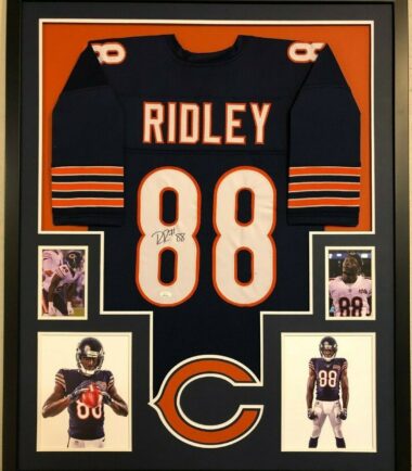 FRAMED CHICAGO BEARS RILEY RIDLEY AUTOGRAPHED SIGNED JERSEY JSA COA