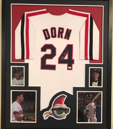 FRAMED CORBIN BERNSEN AUTOGRAPHED SIGNED MAJOR LEAGUE INDIANS JERSEY JSA COA