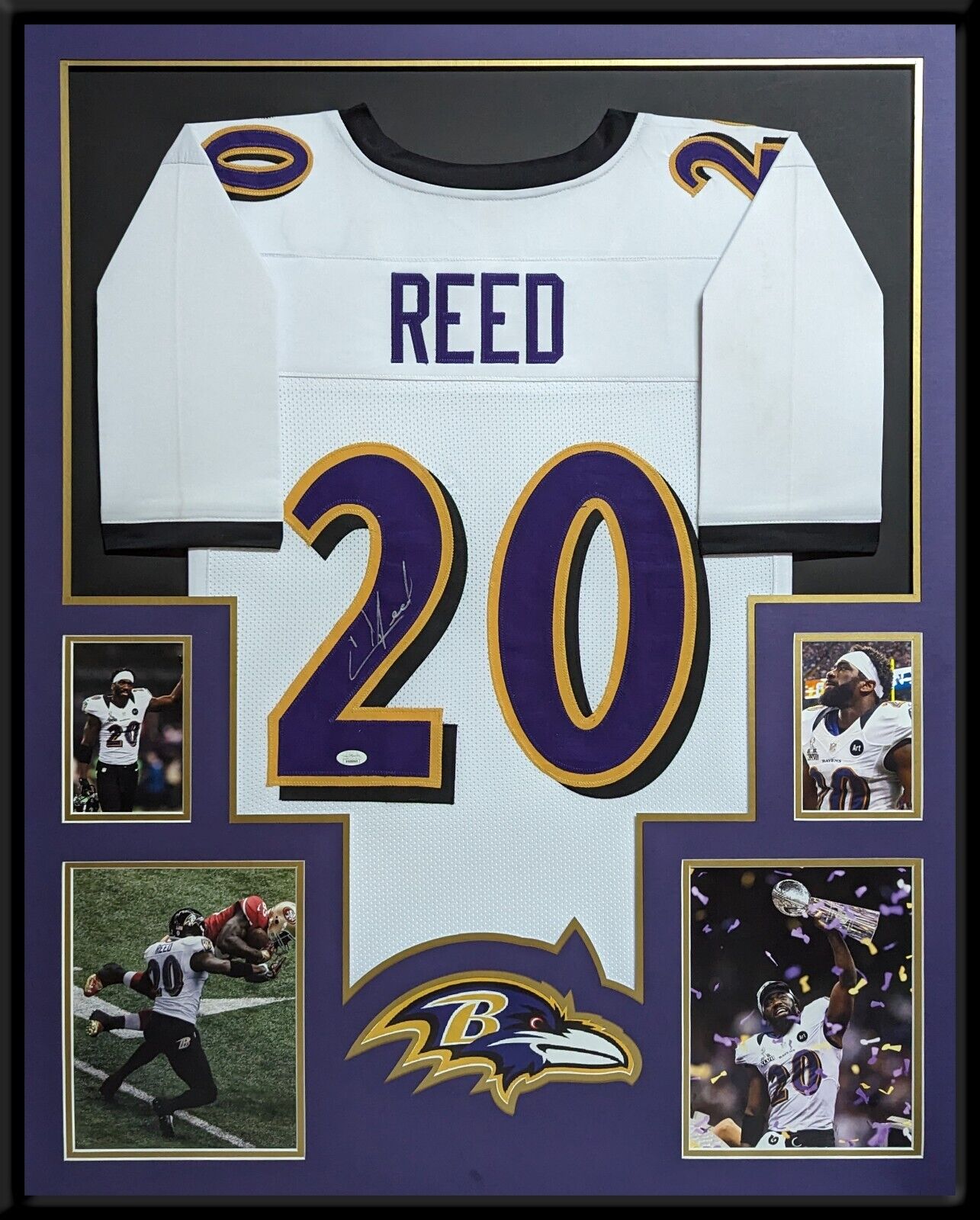 Ed Reed Autographed Helmet Ravens Jersey Men Ed Reed Baltimore