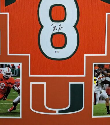 FRAMED-MIAMI-HURRICANES-DUKE-JOHNSON-AUTOGRAPHED-SIGNED-JERSEY-BECKETT-COA-166463480076-2