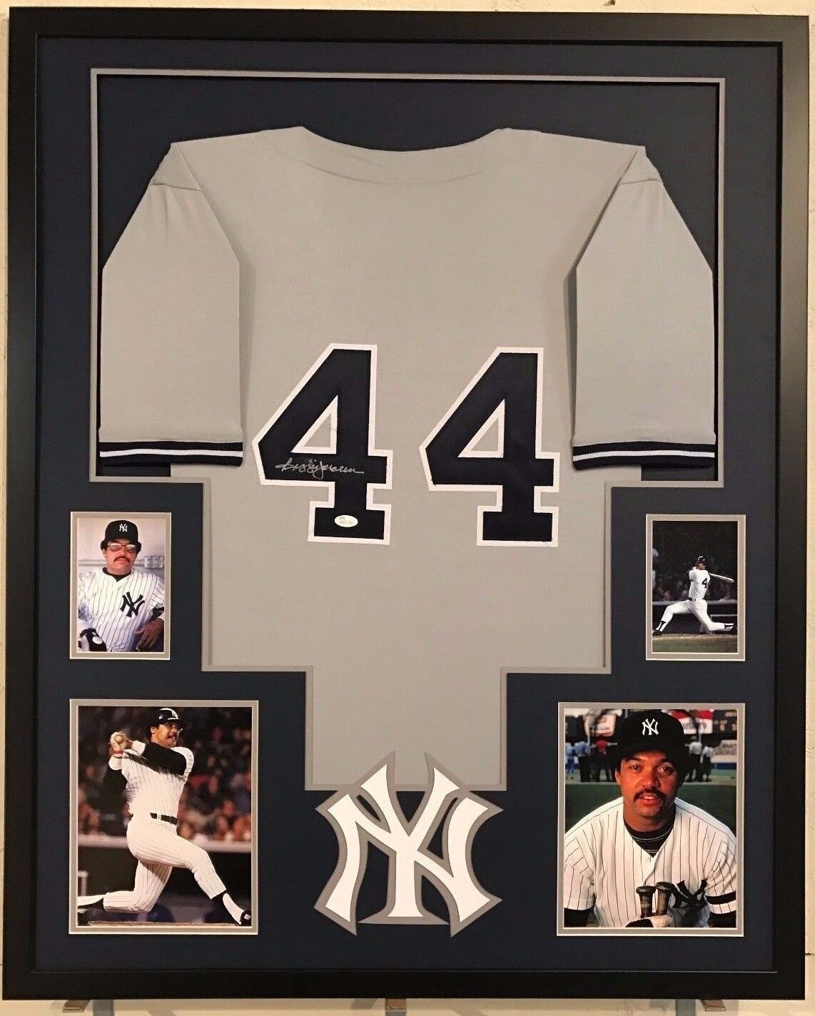 Autographed Reggie Jackson New York Yankees Pinstripe Baseball Jersey With JSA COA - Size XL